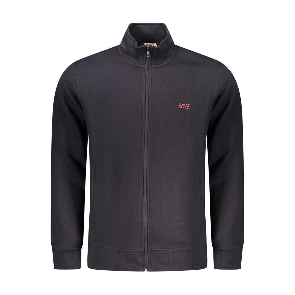 Riffel blå bomuldstrøje til mænd