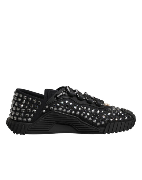 Dolce & Gabbana Shoes Black Embellished Low Top NS1 Sneakers Shoes
