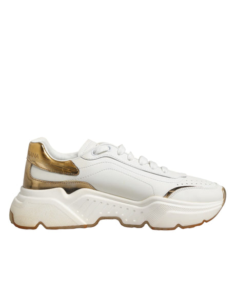 Dolce & Gabbana White Gold Daymaster Low Top Sneakers Shoes