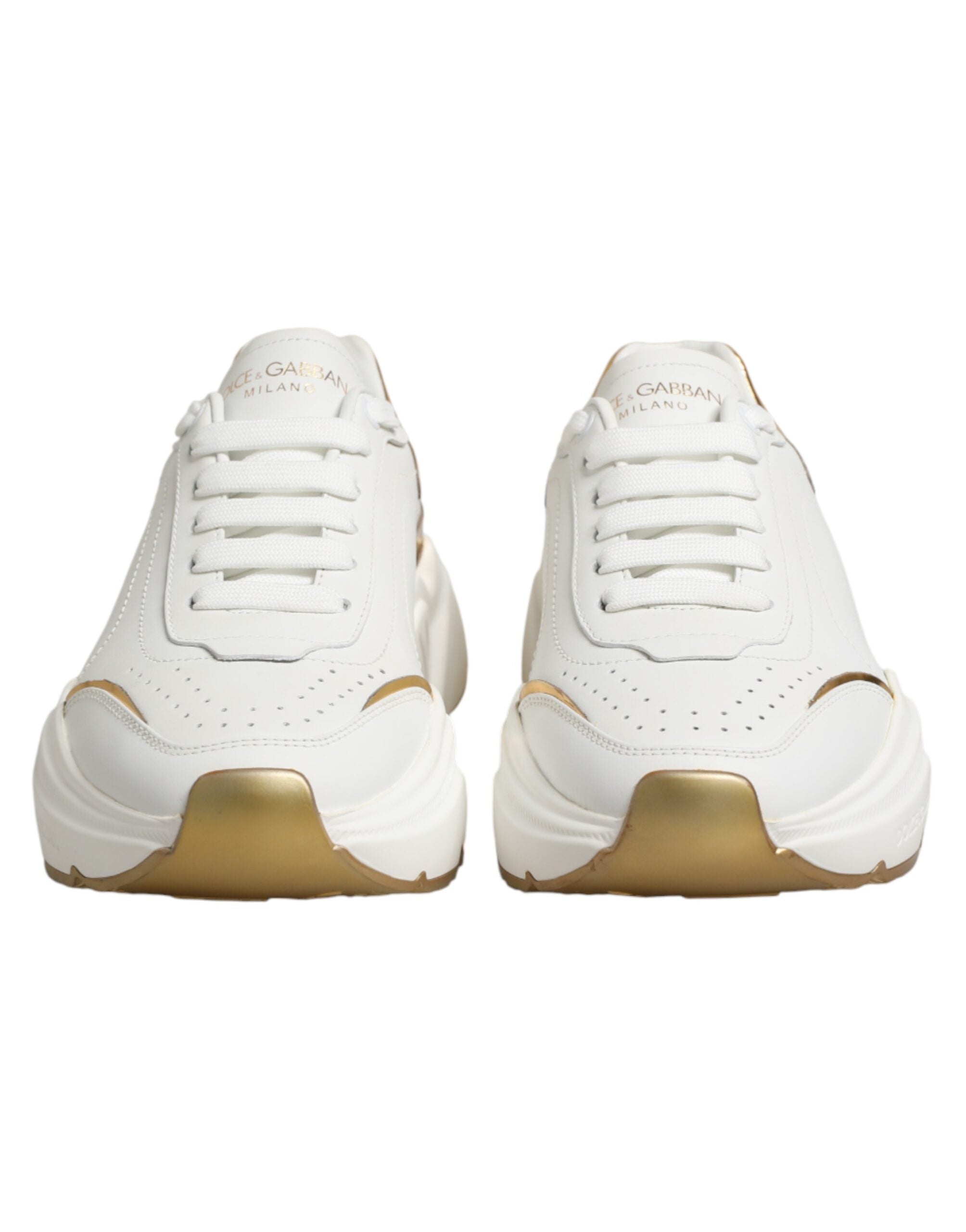 Dolce & Gabbana White Gold Daymaster Low Top Sneakers Shoes
