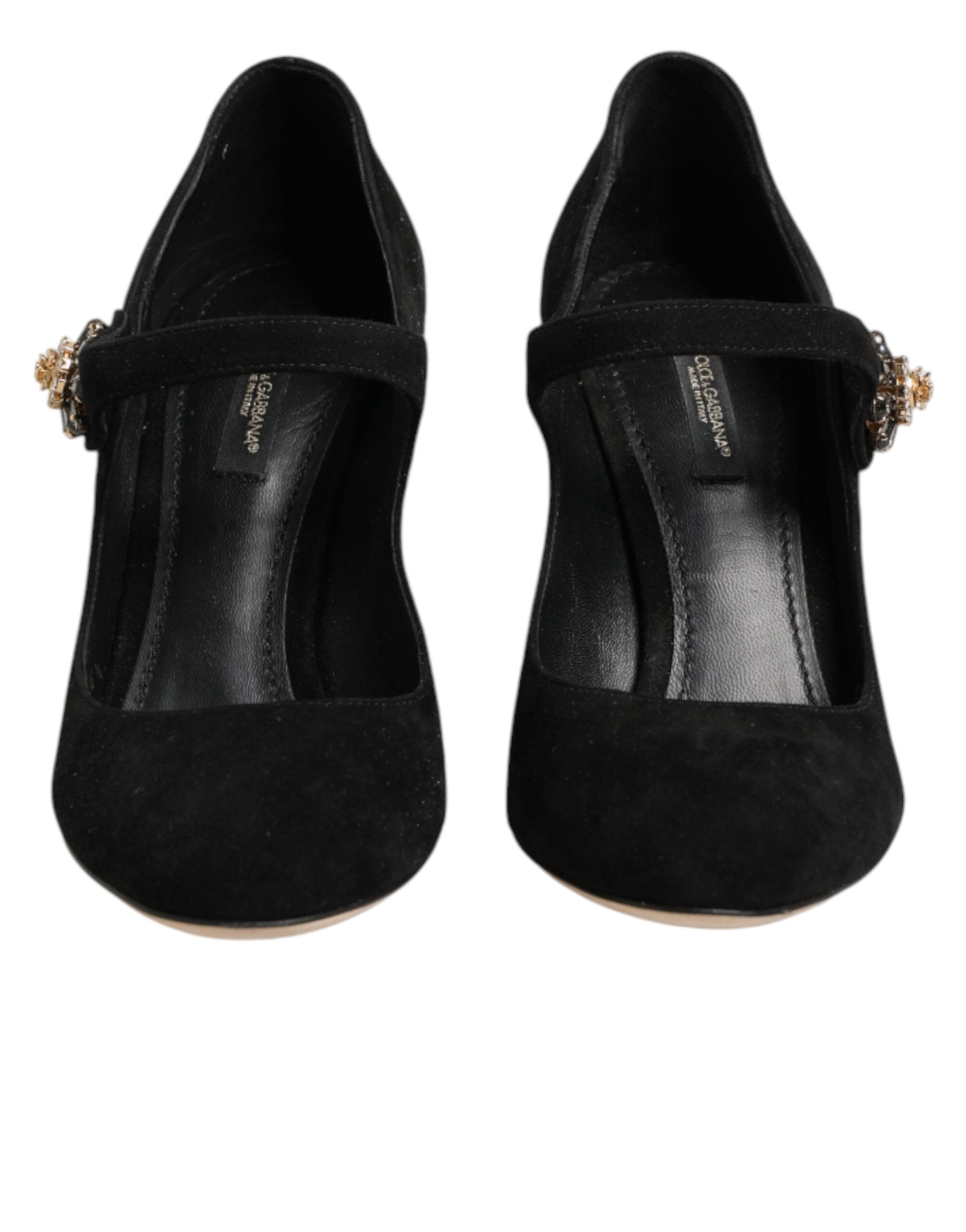 Dolce & Gabbana Black Embellsihed High Heels MARY JANES Shoes