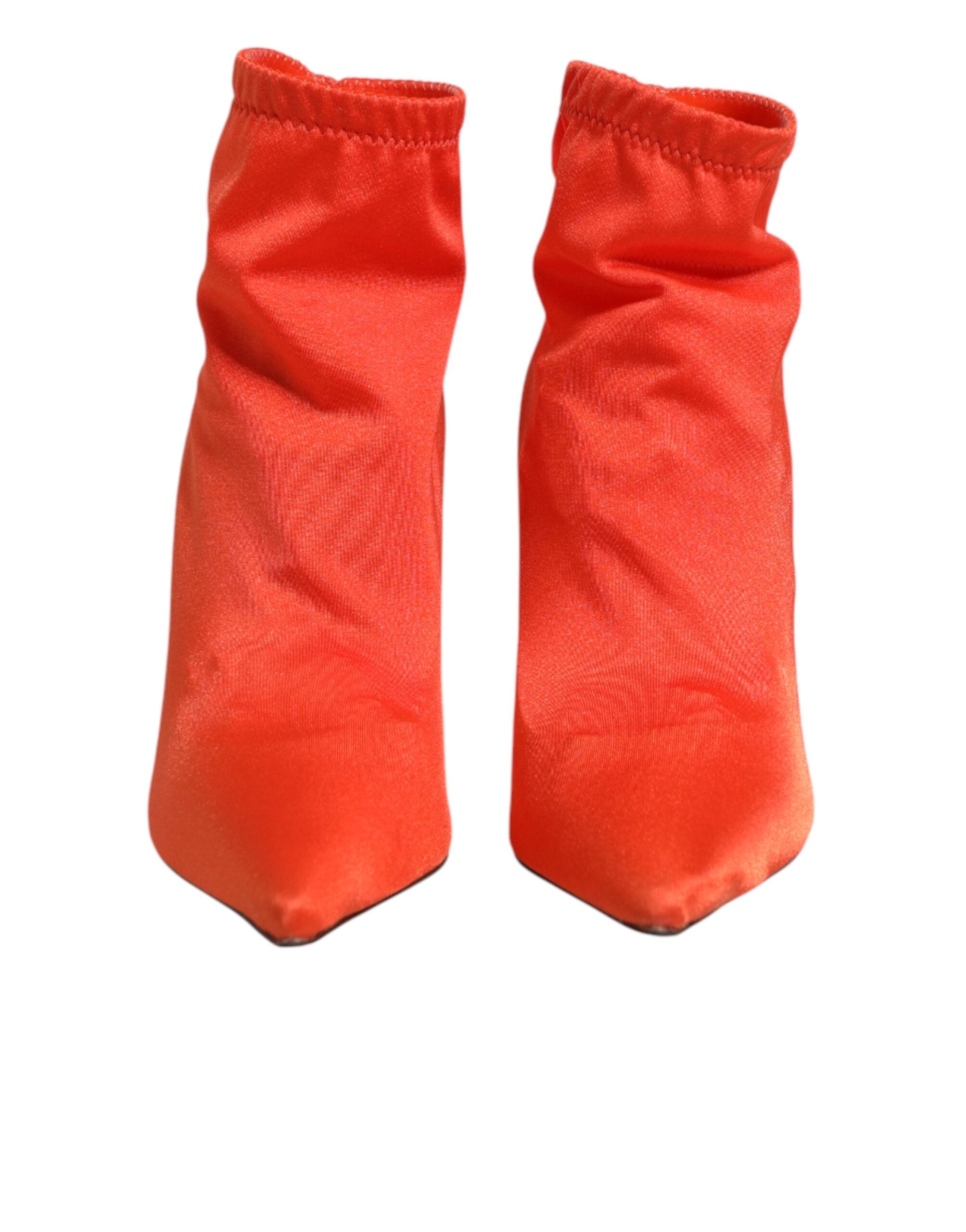 Dolce &amp; Gabbana Orange DG Logo Hæle Ankelstøvler Sko