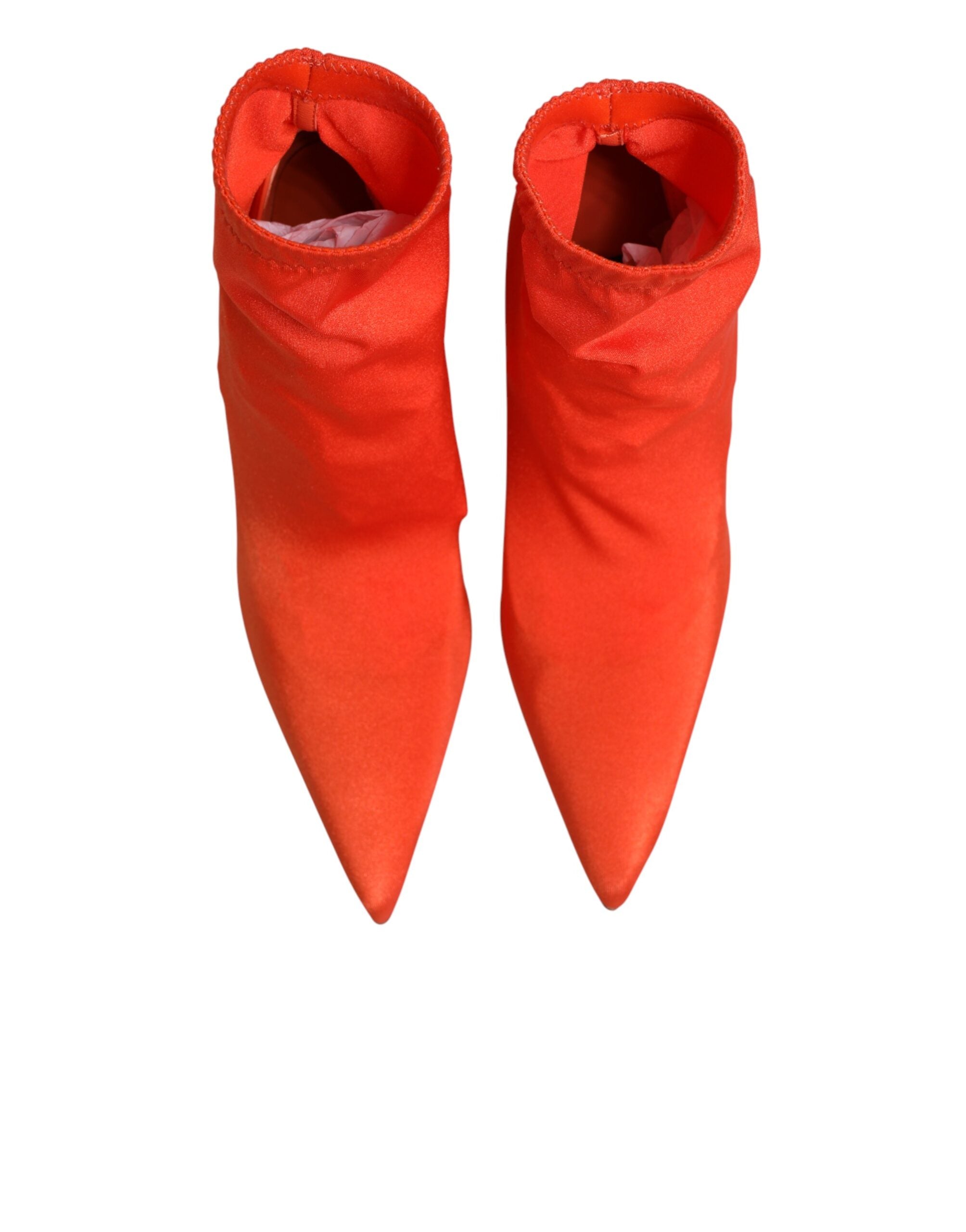 Dolce &amp; Gabbana Orange DG Logo Hæle Ankelstøvler Sko