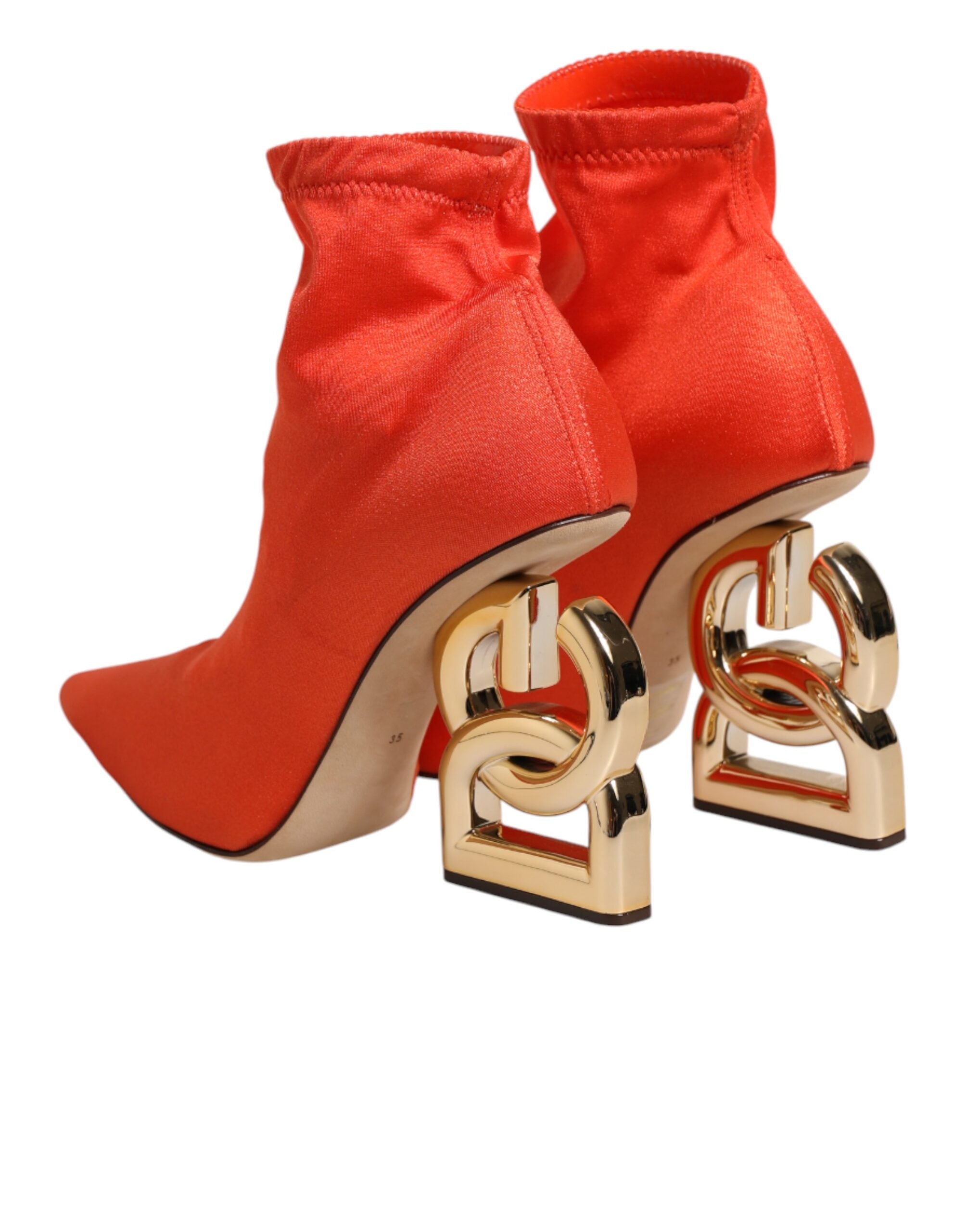 Dolce &amp; Gabbana Orange DG Logo Hæle Ankelstøvler Sko