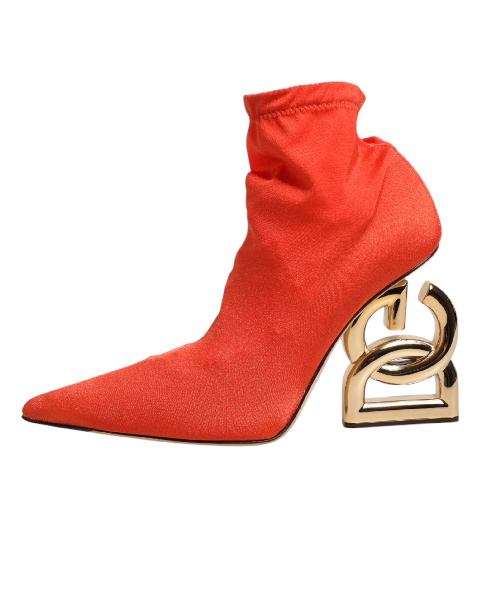 Dolce &amp; Gabbana Orange DG Logo Hæle Ankelstøvler Sko