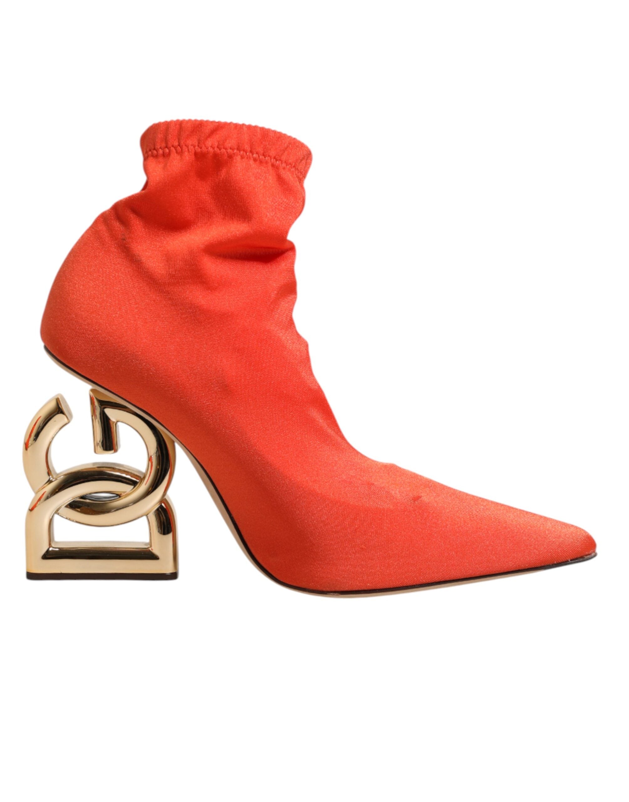 Dolce &amp; Gabbana Orange DG Logo Hæle Ankelstøvler Sko