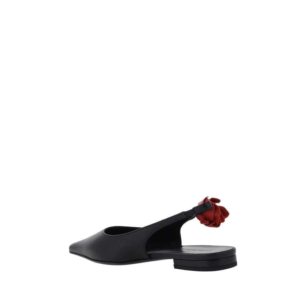 Magda Butrym Sorte Kalveskinds Bos Taurus Ballerinasko