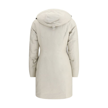 Moose Knuckles White Cotton Parka
