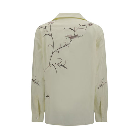 Baziszt Gul Bomuldsmønstret Skjorte