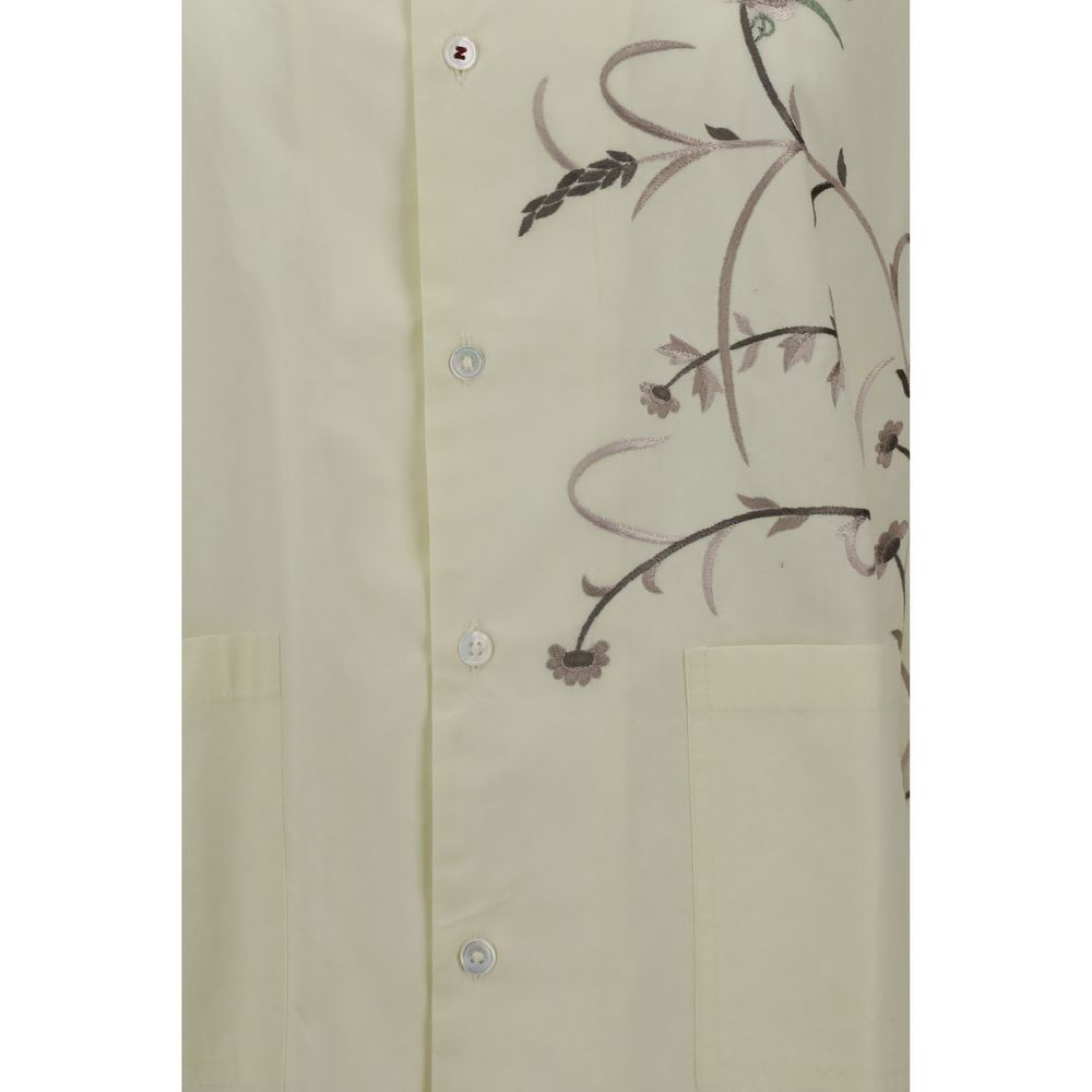 Baziszt Gul Bomuldsmønstret Skjorte