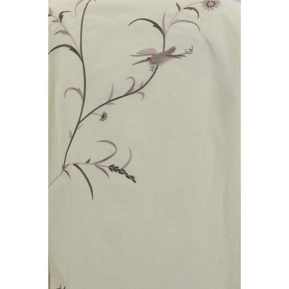 Baziszt Gul Bomuldsmønstret Skjorte