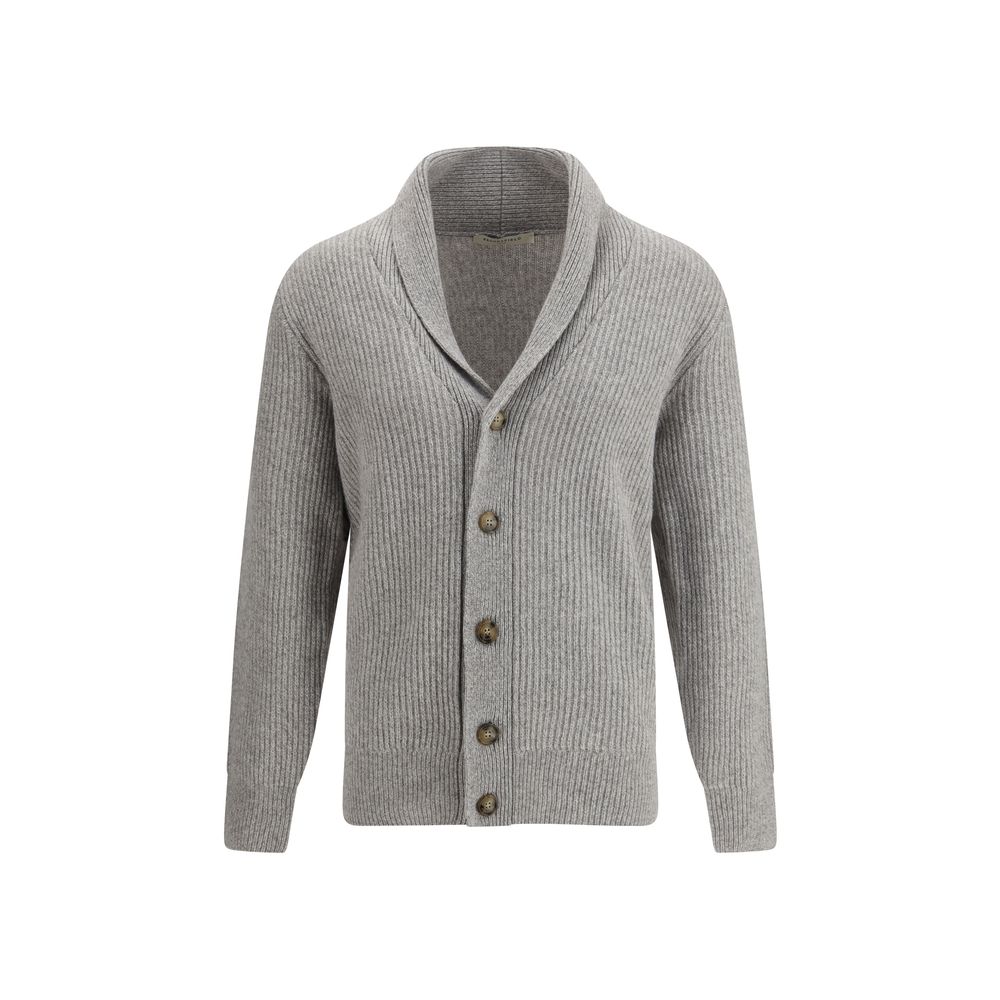 Brooksfield Grå Fleece Uldcardigan
