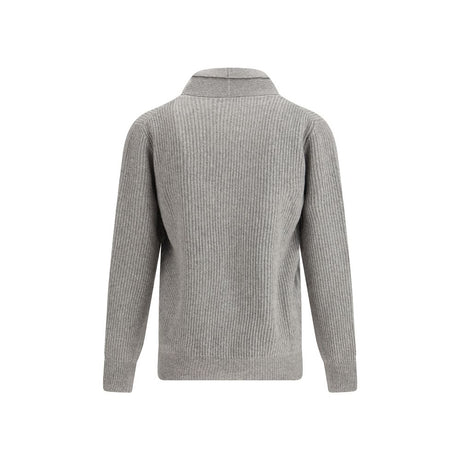 Brooksfield Grå Fleece Uldcardigan