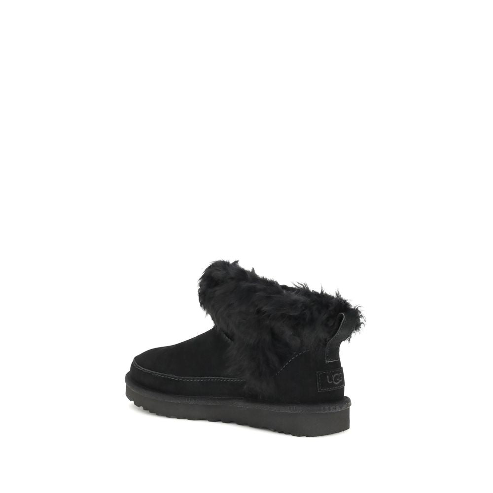 UGG Black Leather Ankle Boots