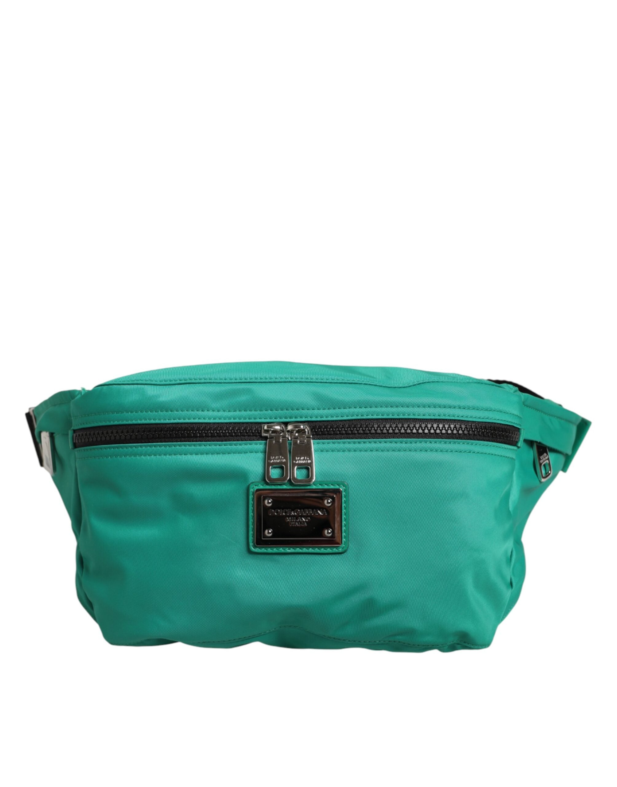 Dolce &amp; Gabbana Grøn Logo Plaque Nylon Bæltetaske Herre Borse Taske