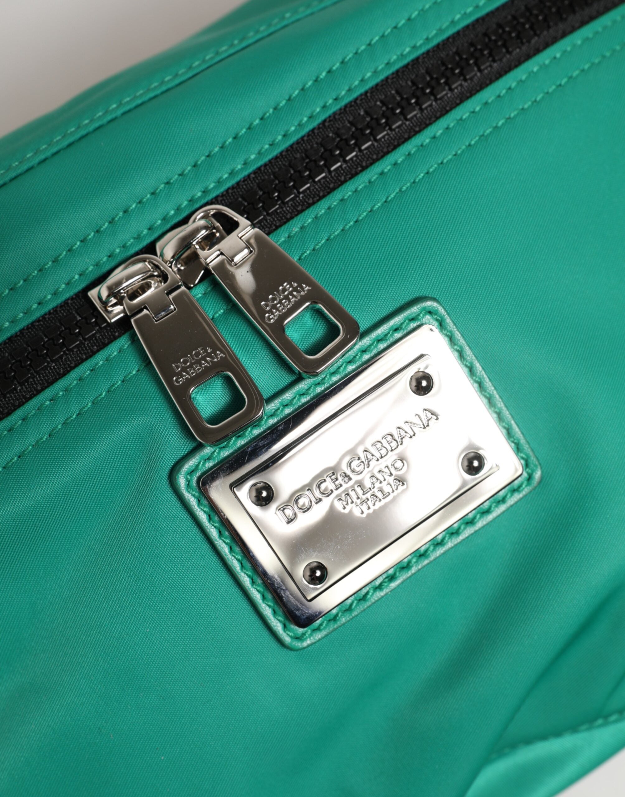 Dolce &amp; Gabbana Grøn Logo Plaque Nylon Bæltetaske Herre Borse Taske