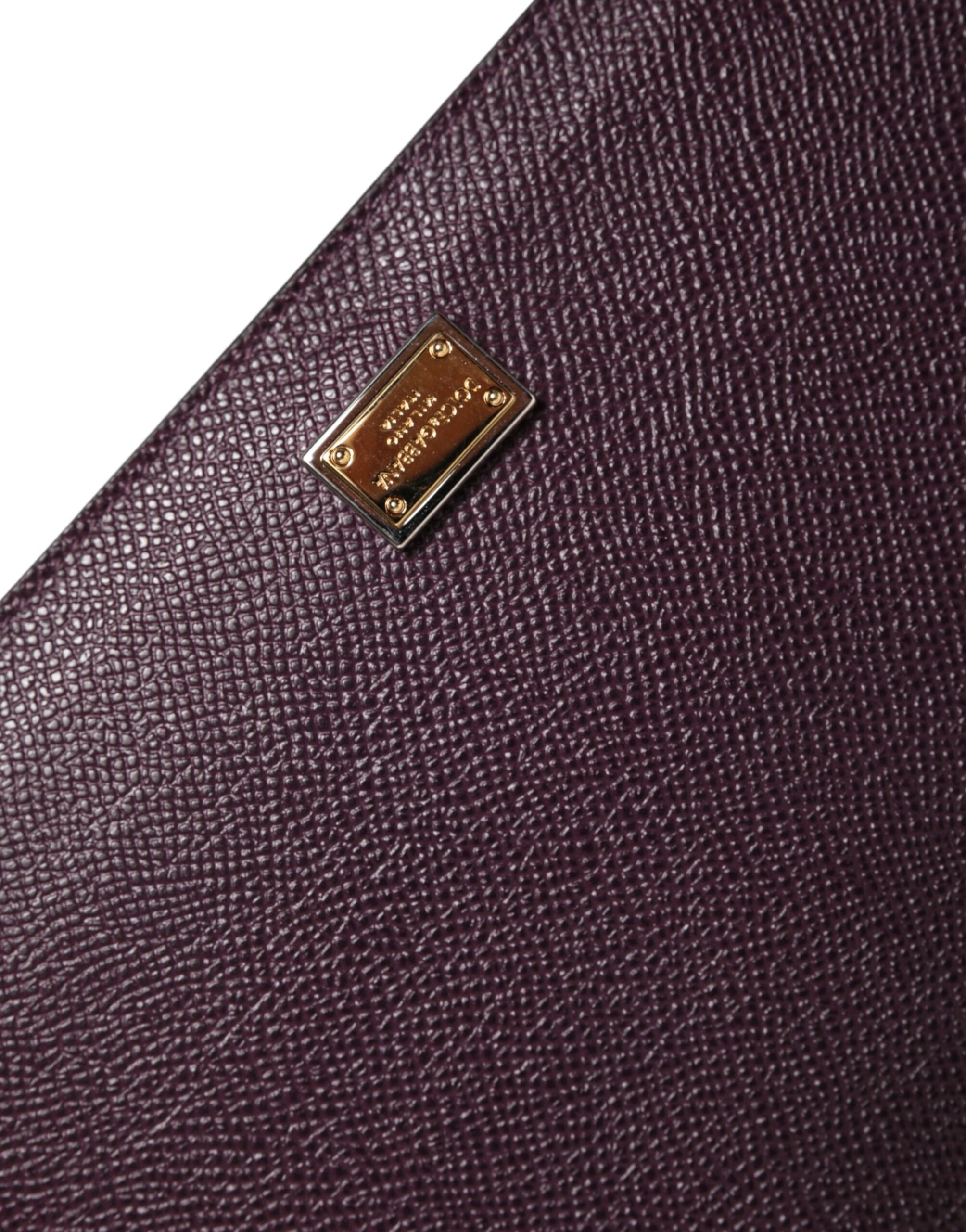 Dolce &amp; Gabbana Mørkebrunt Læder Logo Plaque Cover Tablet Cover