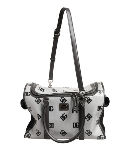 Dolce & Gabbana White DG Logo Pet Carrier Logo Plaque Top Handle Bag