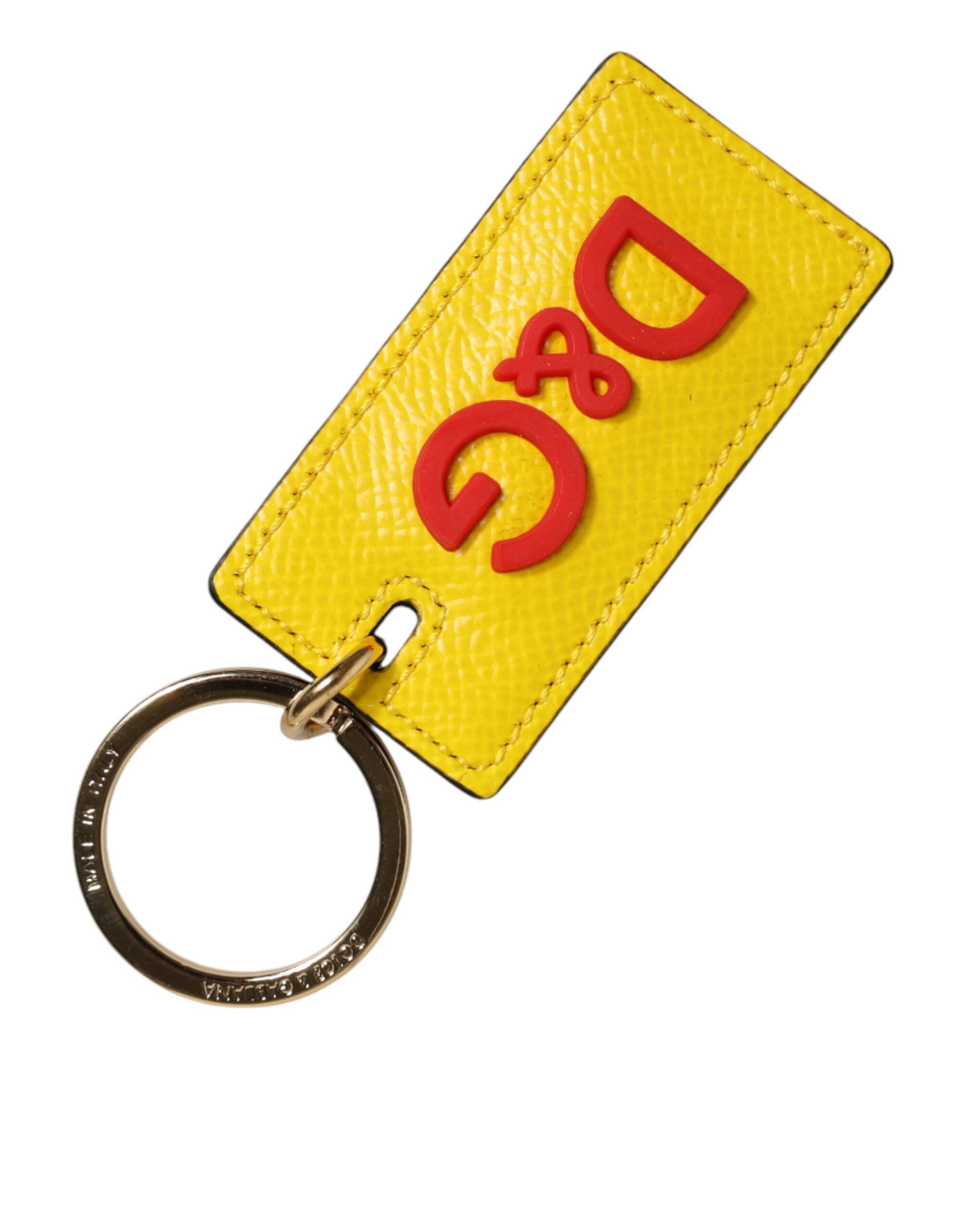 Dolce &amp; Gabbana Gul Kalveskind Logo Metalring Herre Nøglering
