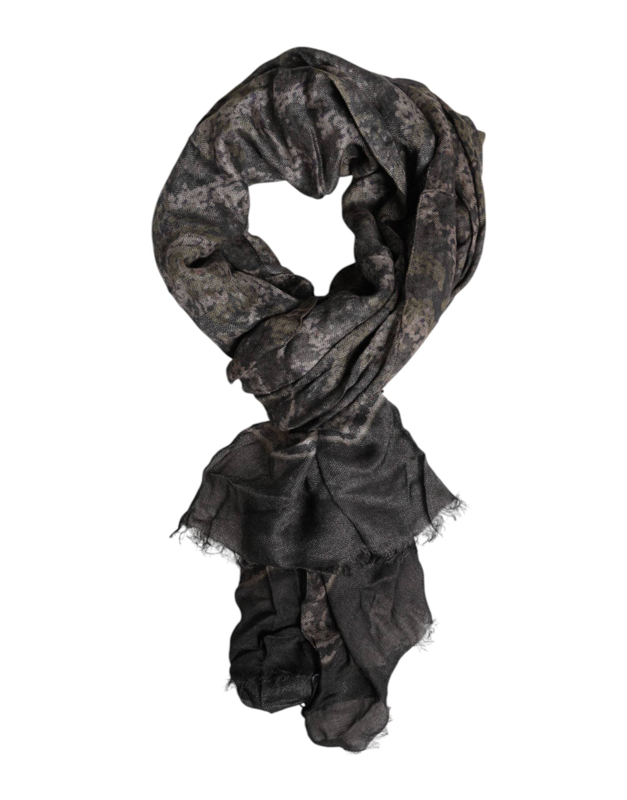 Dolce & Gabbana Multicolor Camouflage Fringes Modal Foulard Scarf
