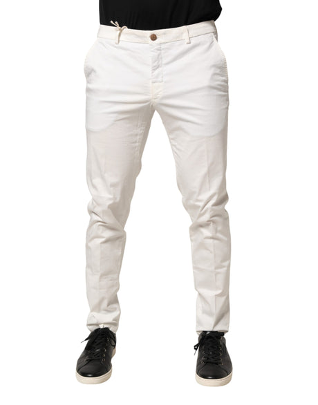 Domenico Tagliente White Tapered Dress Formal Trouser Pants