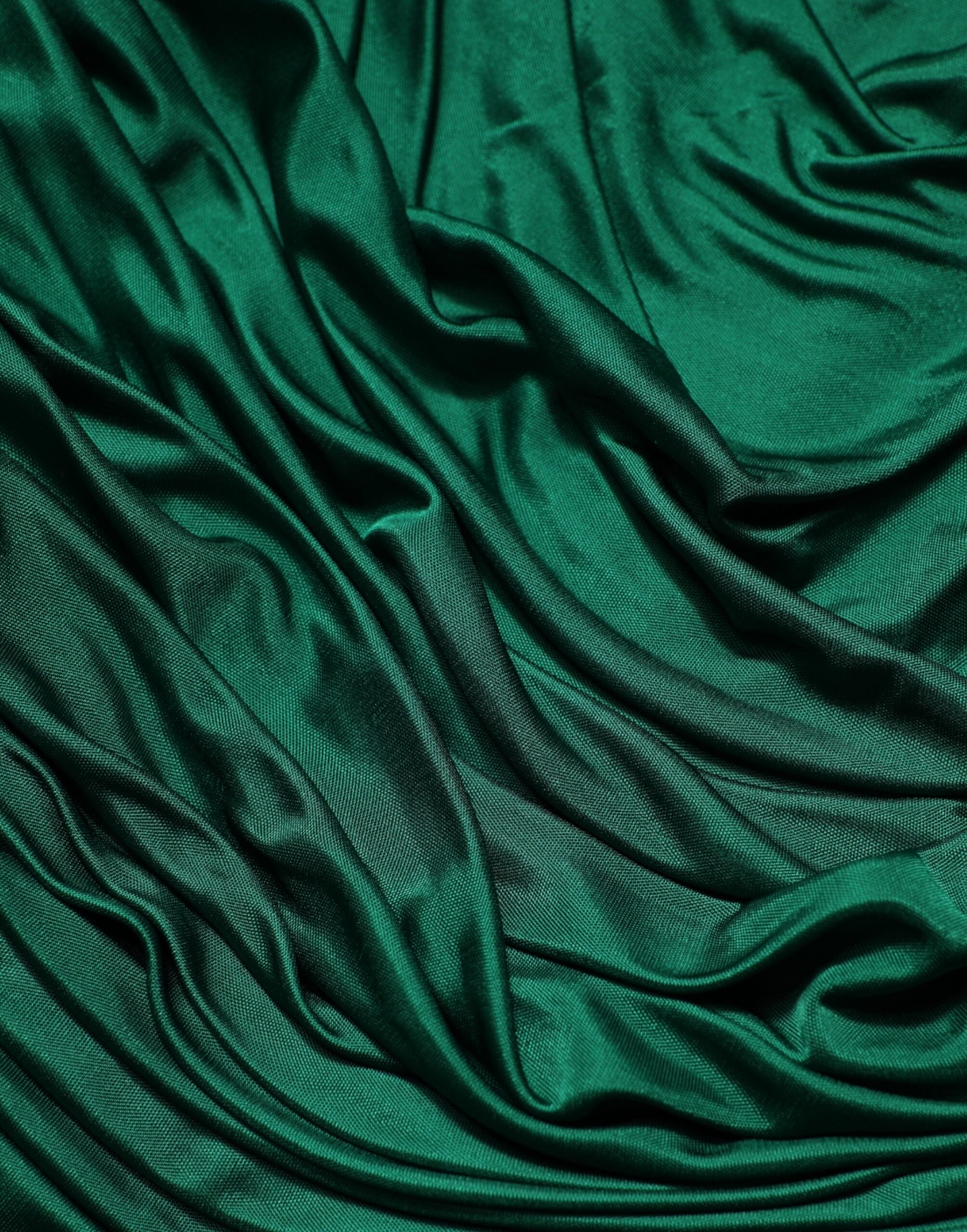 Dolce & Gabbana Green Viscose Drape Jersey Organzine Tank Top