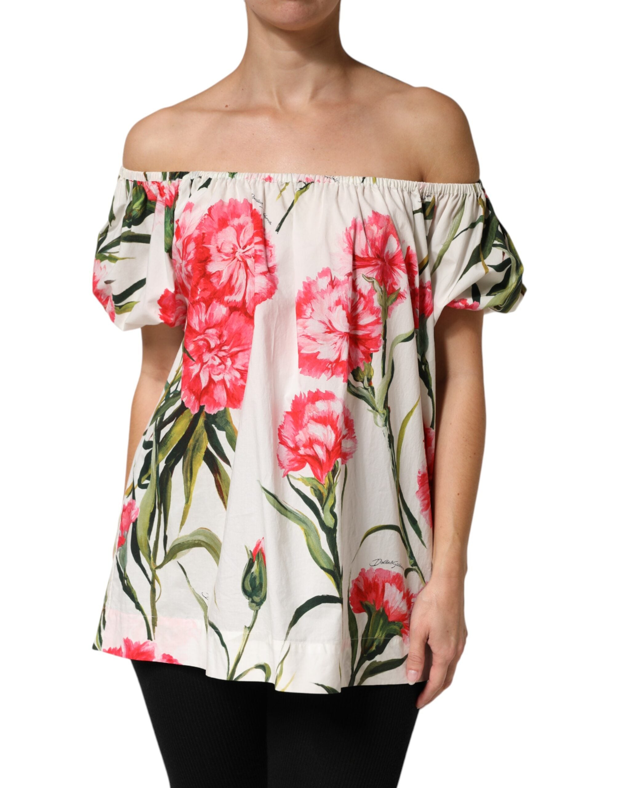 Dolce & Gabbana Flerfarvet Blomster Off Shoulder Bluse Top