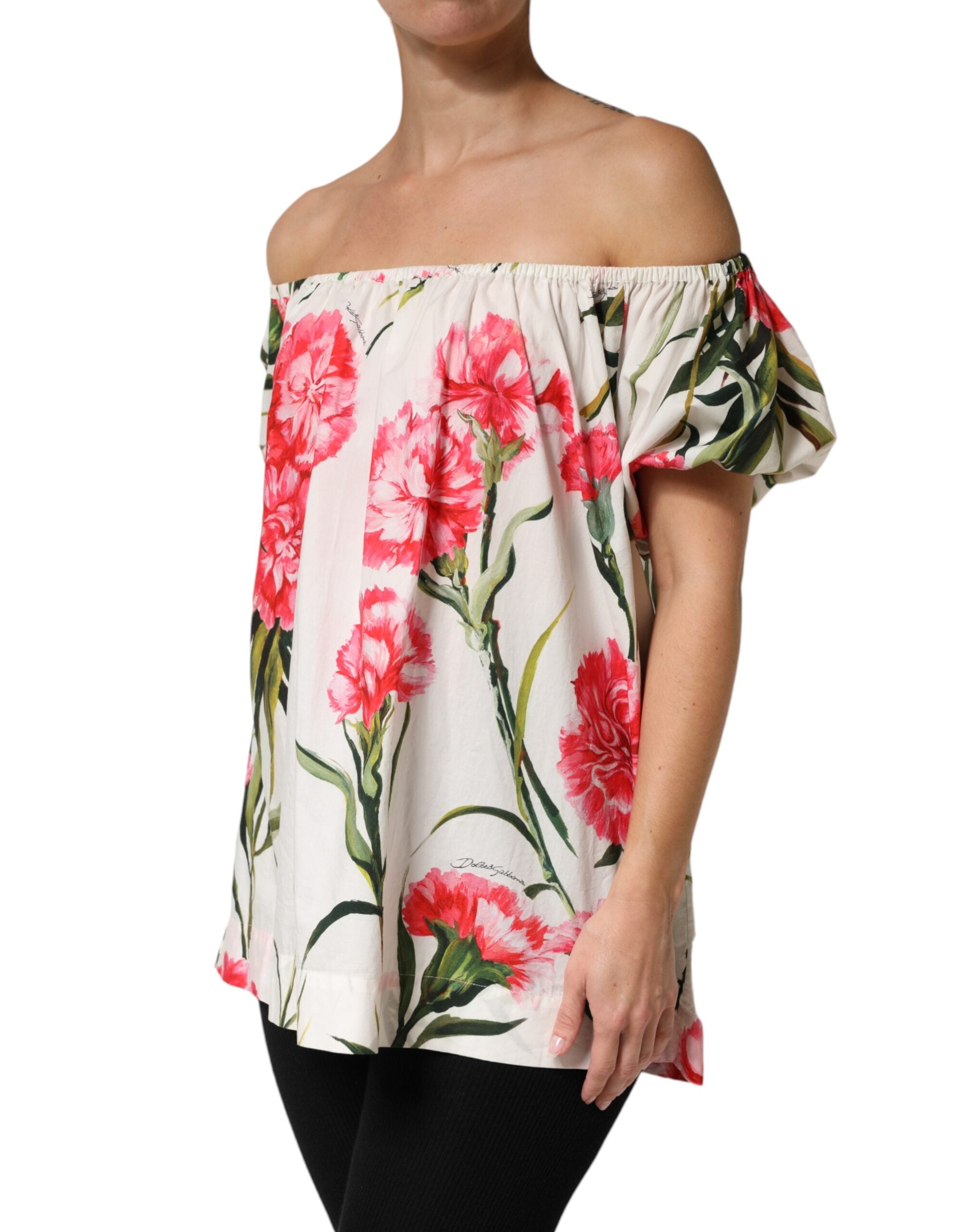 Dolce & Gabbana Flerfarvet Blomster Off Shoulder Bluse Top