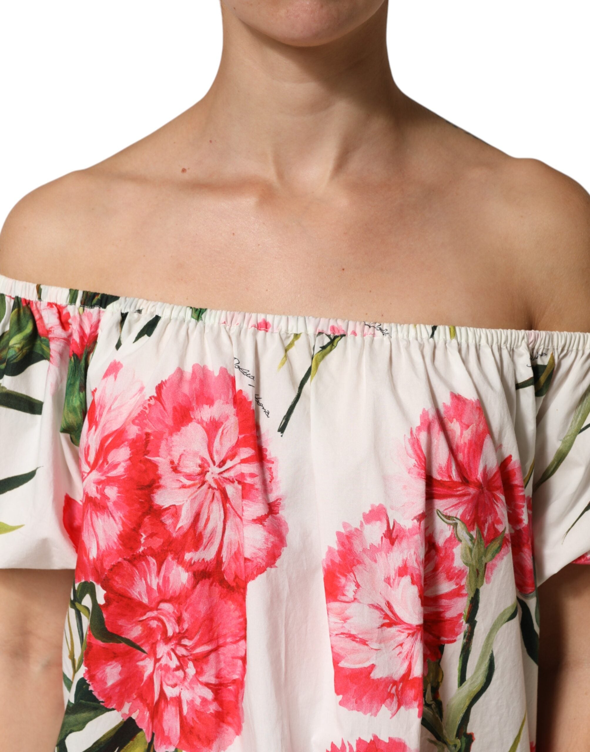 Dolce & Gabbana Flerfarvet Blomster Off Shoulder Bluse Top