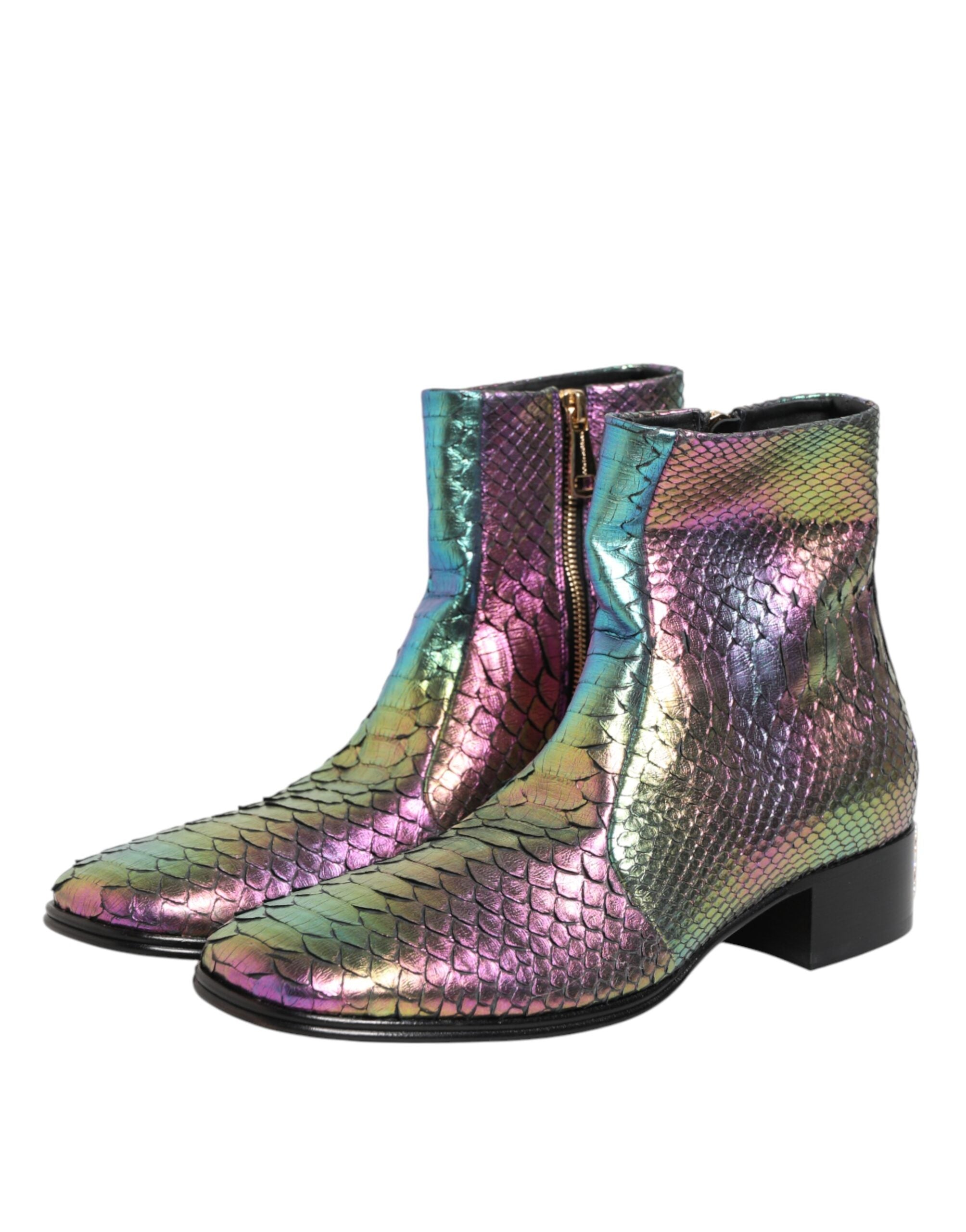 Dolce & Gabbana Multicolor Chelsea Short Ankle Boots Shoes