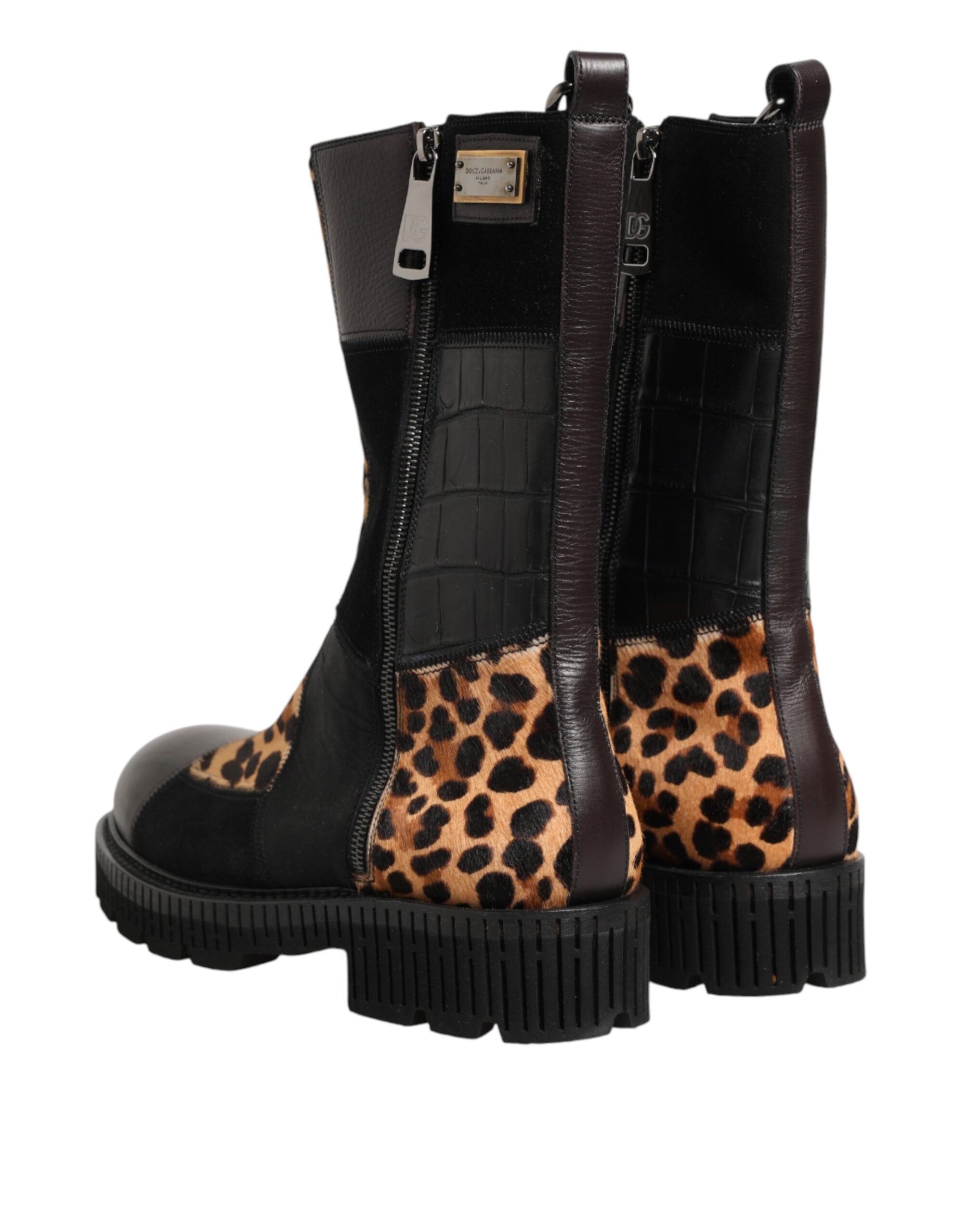 Dolce &amp; Gabbana Flerfarvede Leopard Mellemlange Støvler Sko