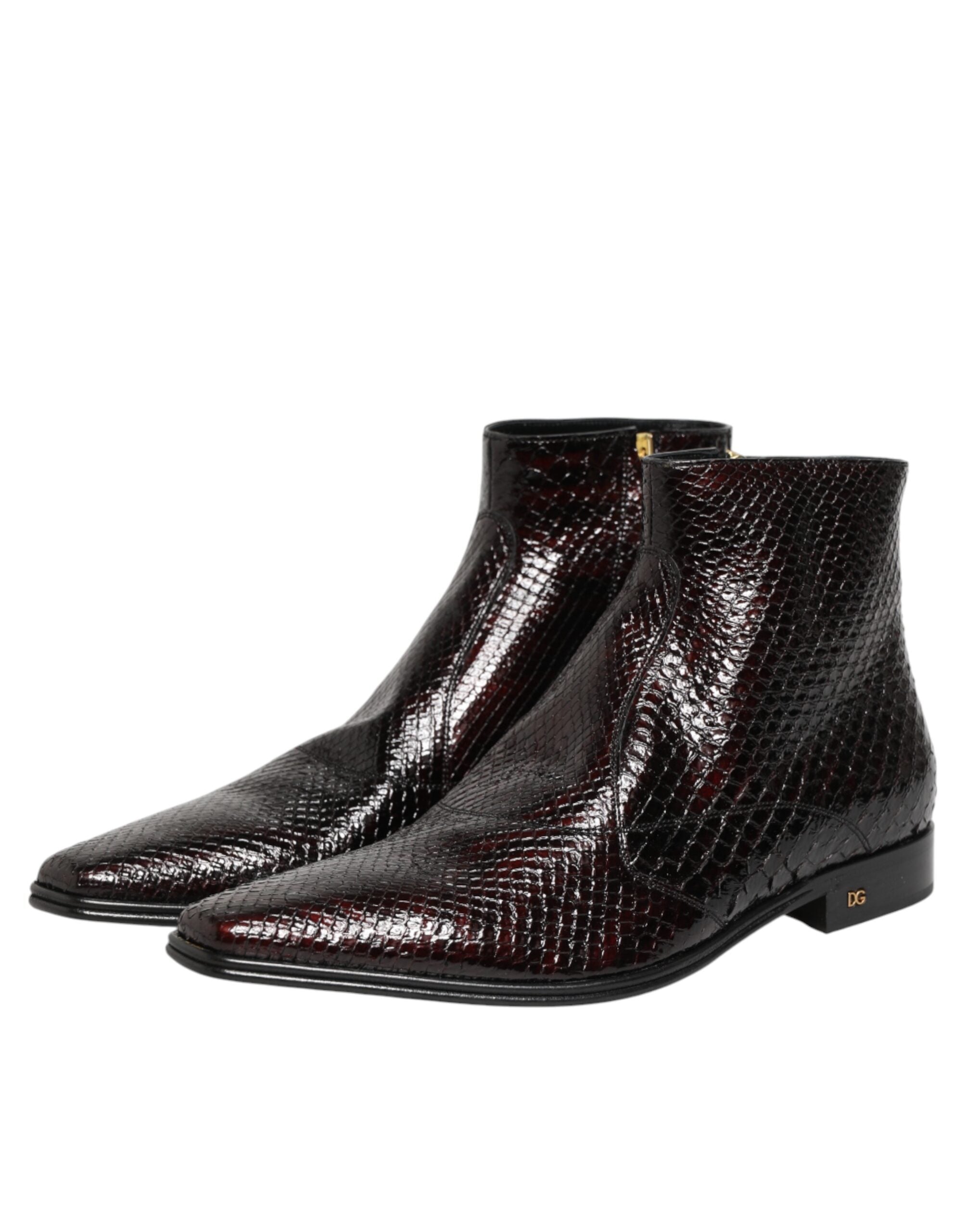 Dolce &amp; Gabbana Bordeaux Chelsea Herre Korte Ankelstøvler Sko