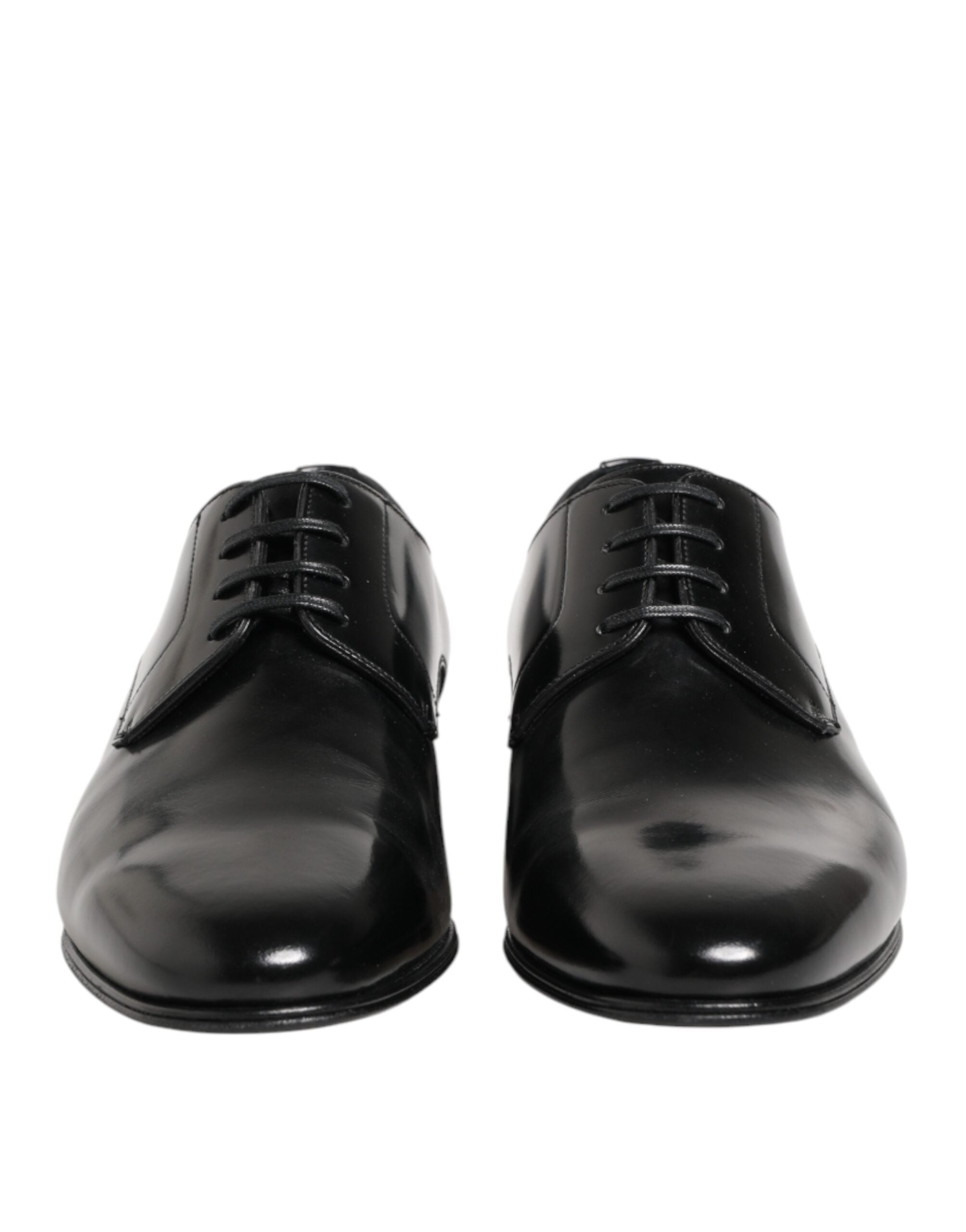 Dolce & Gabbana Black Calfskin Leather Derby Men Dress Shoes