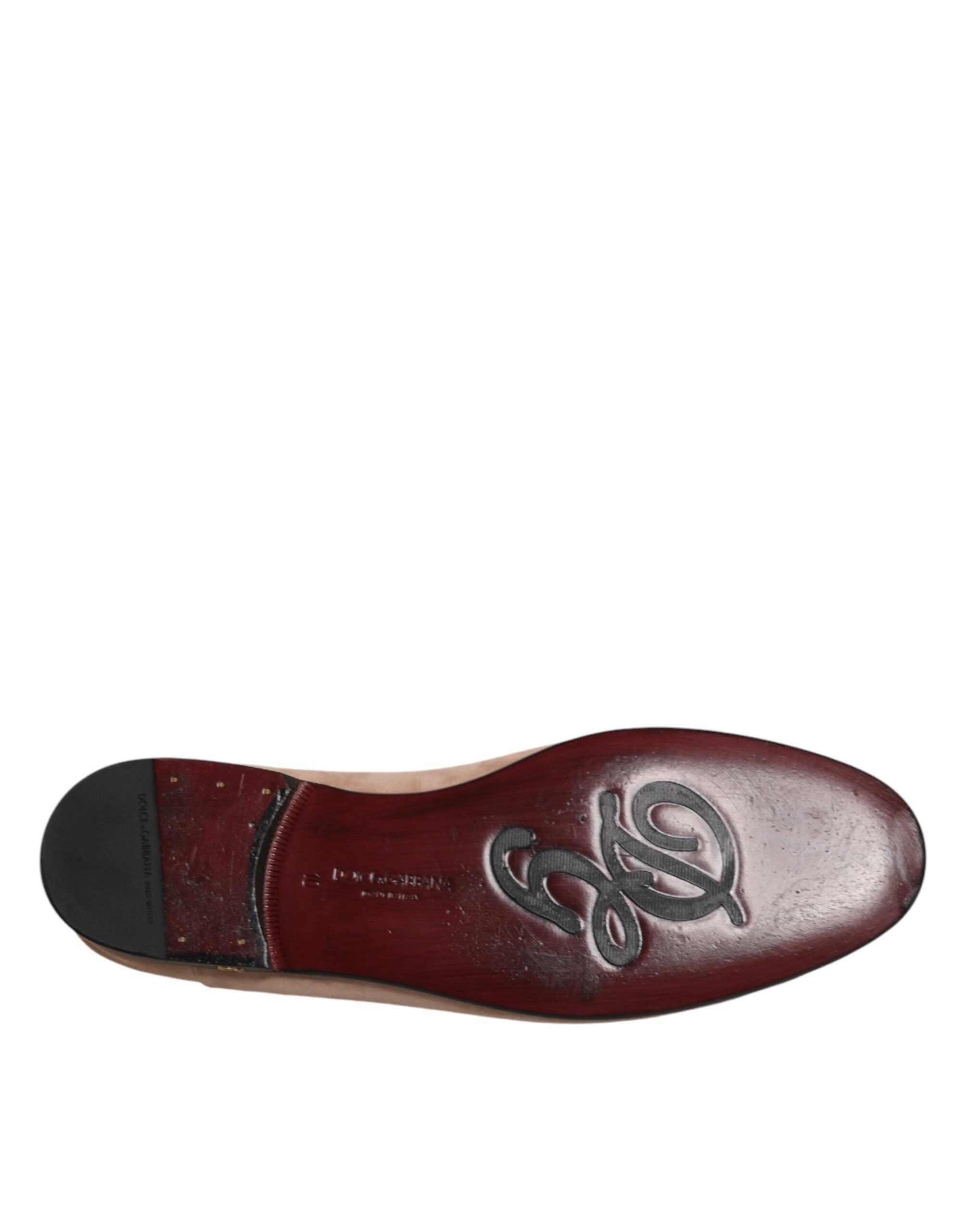 Dolce &amp; Gabbana Beige Læder Slip On Loafers Pæne Sko