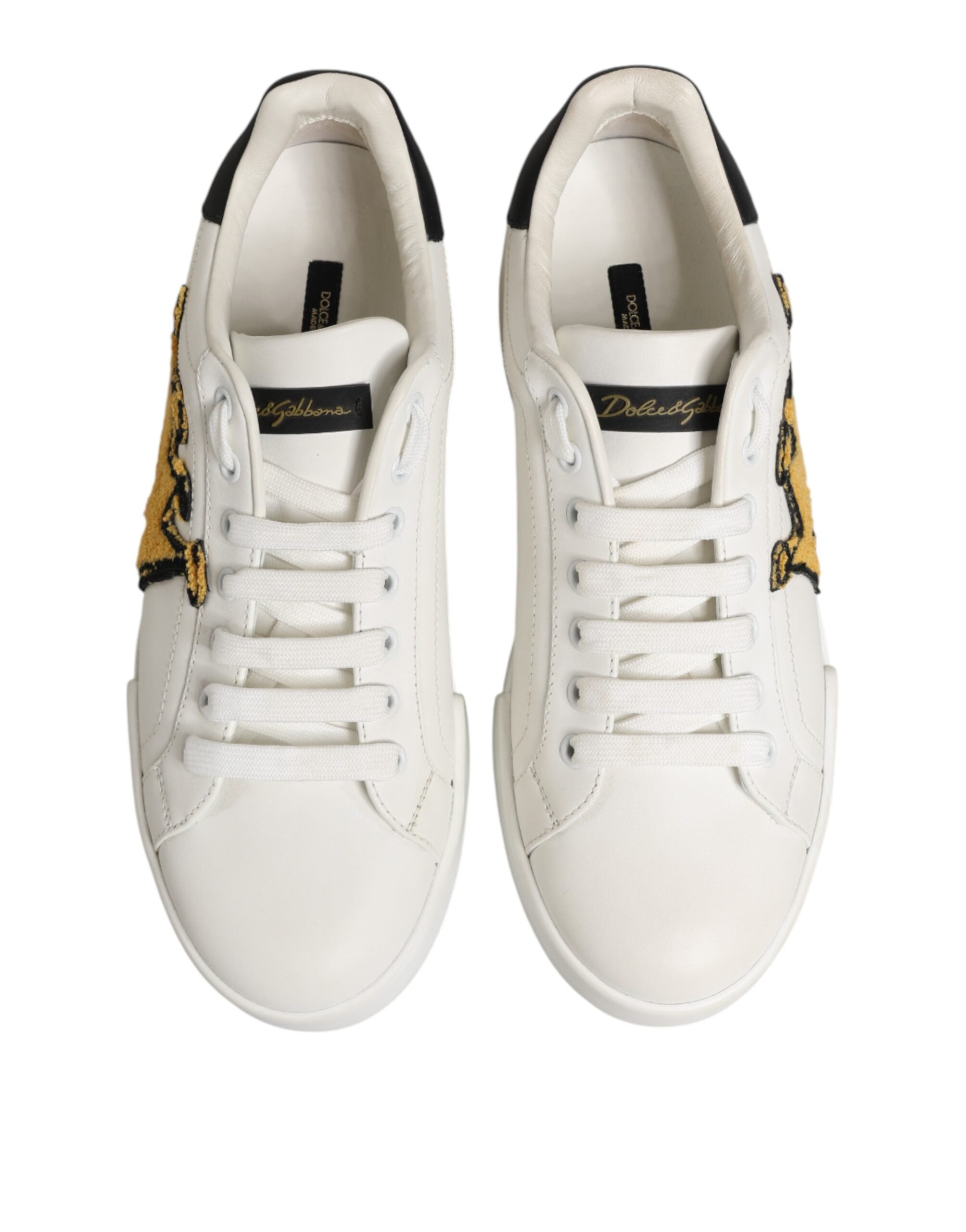 Dolce & Gabbana White Crown Patch Portofino Men Sneakers  Shoes