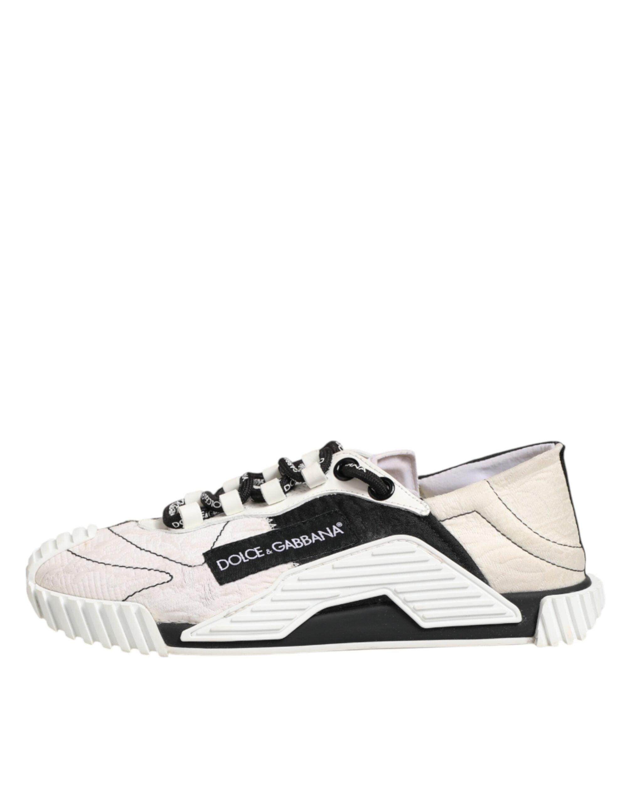 Dolce & Gabbana White Black Leather NS1 Sneaker  Shoes