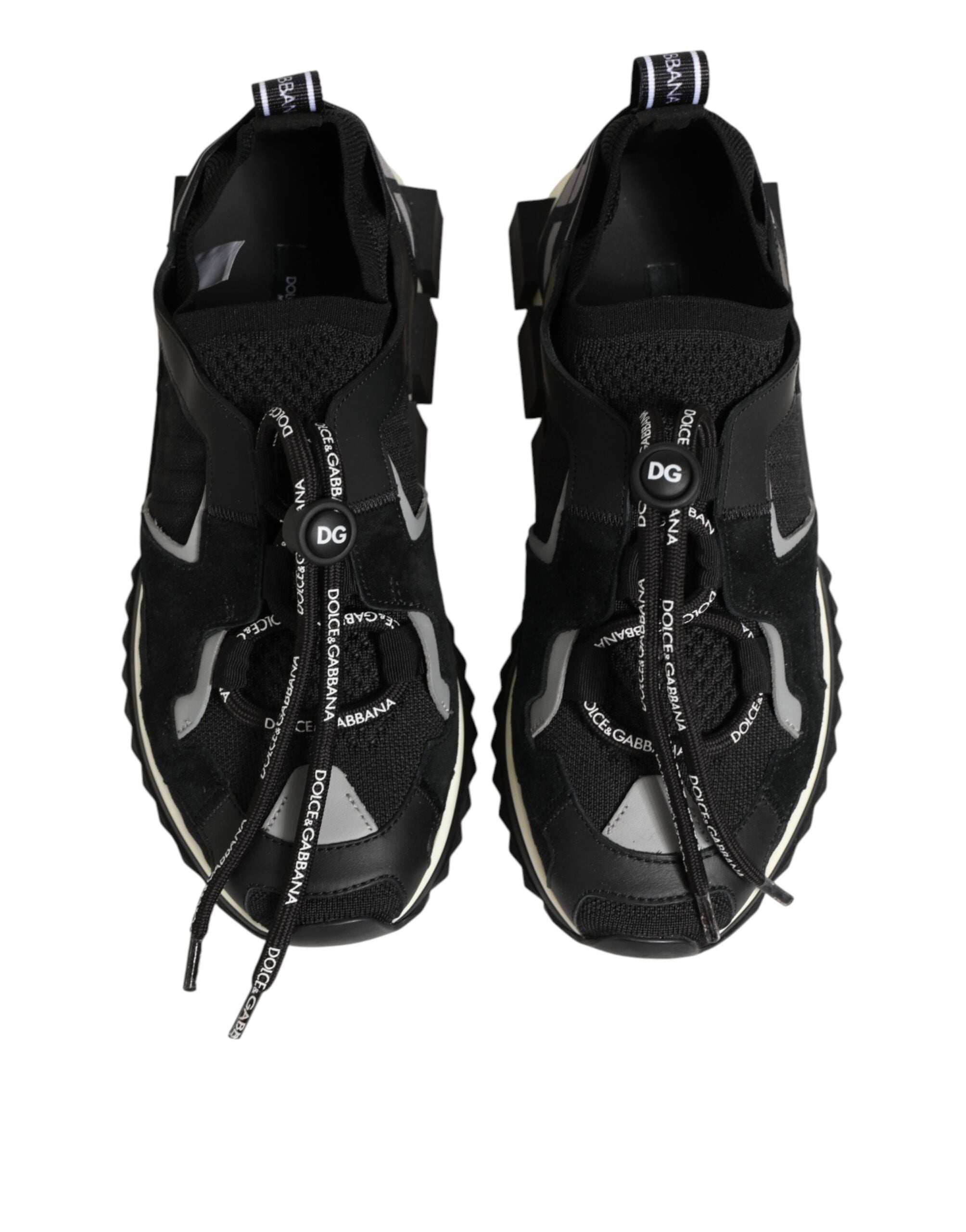 Dolce & Gabbana Black Mesh Sorrento Trekking Sneakers Shoes