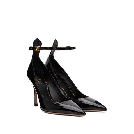 Valentino Garavani Black Leather High Heel Pumps
