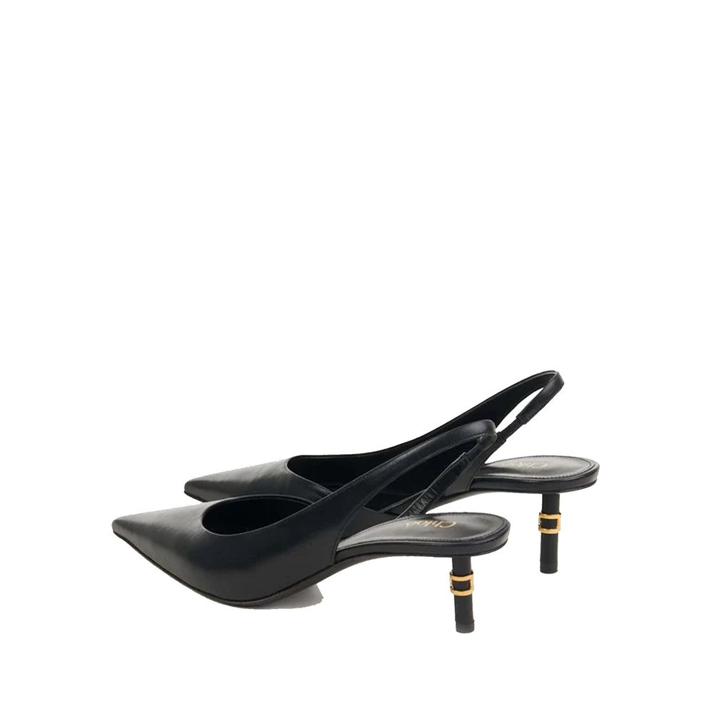 Chloé Black Leather High Heel Pumps