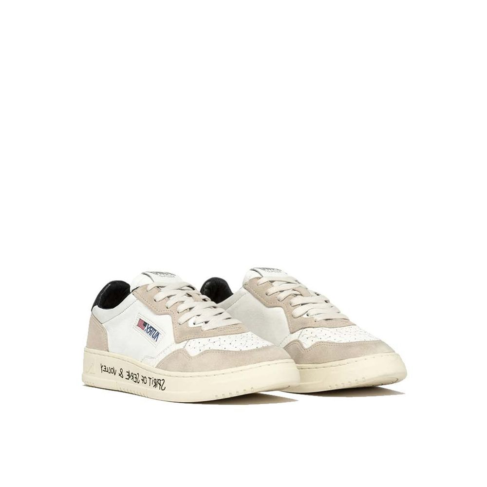 Autry White Goatskin Low Top Sneakers