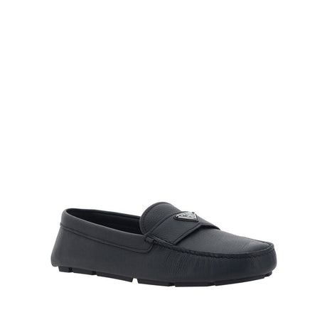 Prada Sorte Slip-On Loafers i Kalveskind