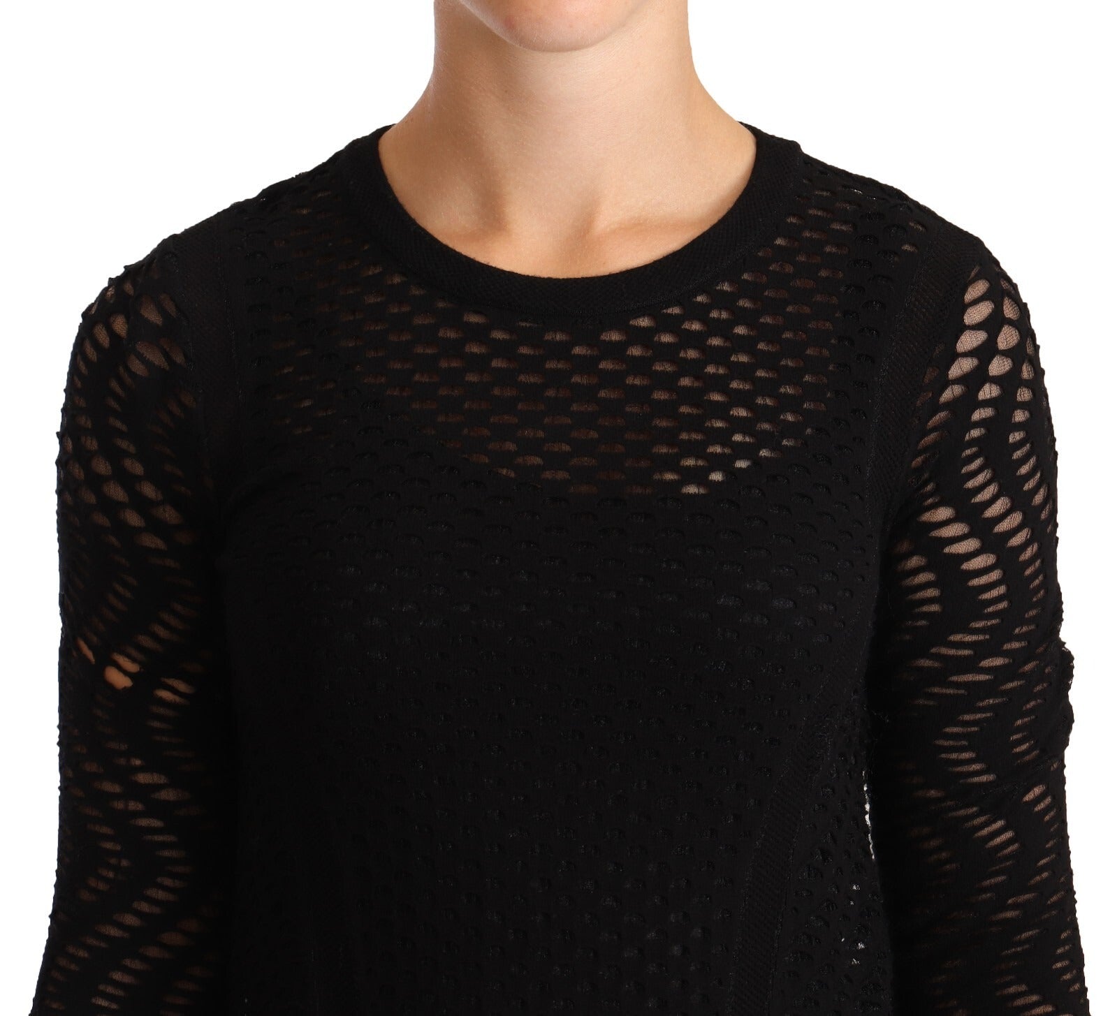 Missoni Bodycon Sheath Sort Viskose Langærmet Minikjole