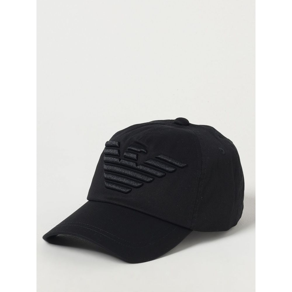 Emporio Armani Black Cotton Cap (Baseball Hat)