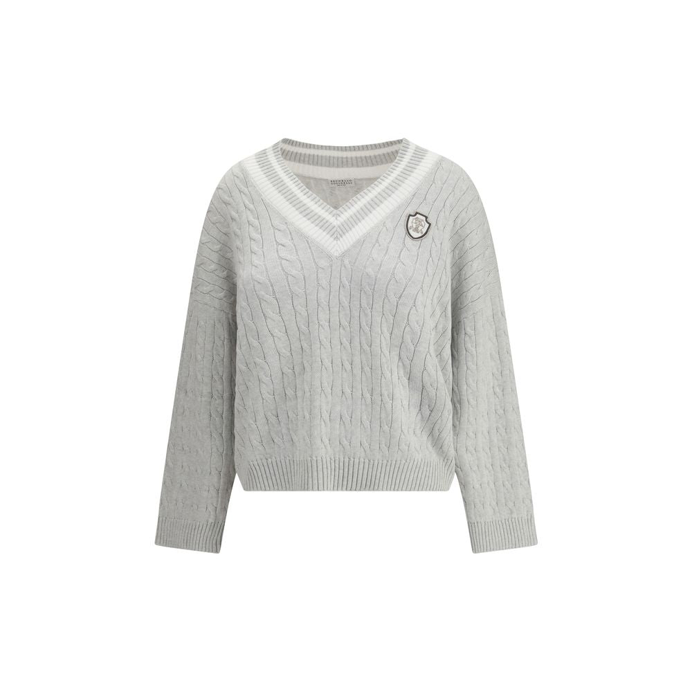 Brunello Cucinelli White Cotton Sweatshirt