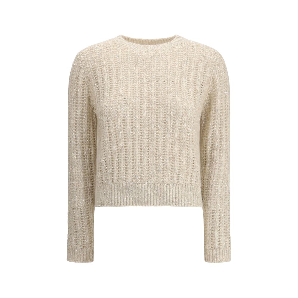Brunello Cucinelli hvid uldsweatshirt