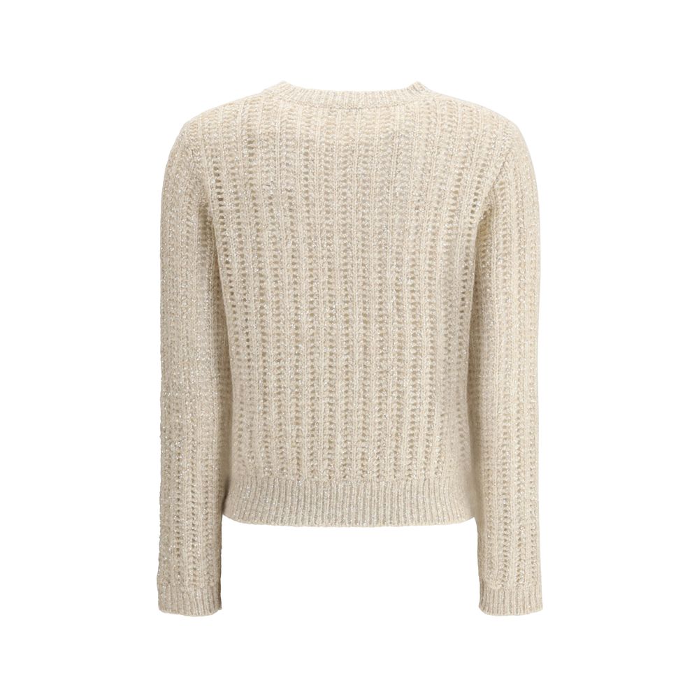 Brunello Cucinelli hvid uldsweatshirt