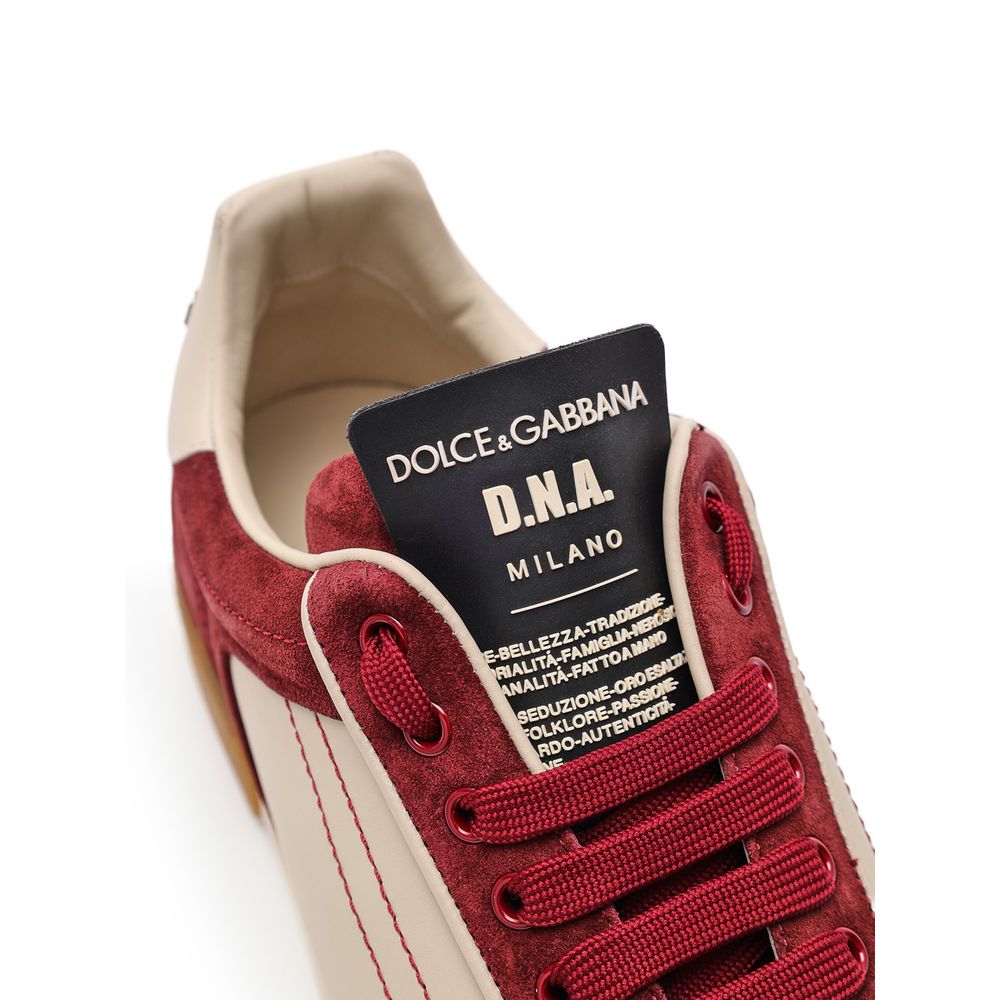 Dolce & Gabbana Hvide Læder Low Top Sneakers