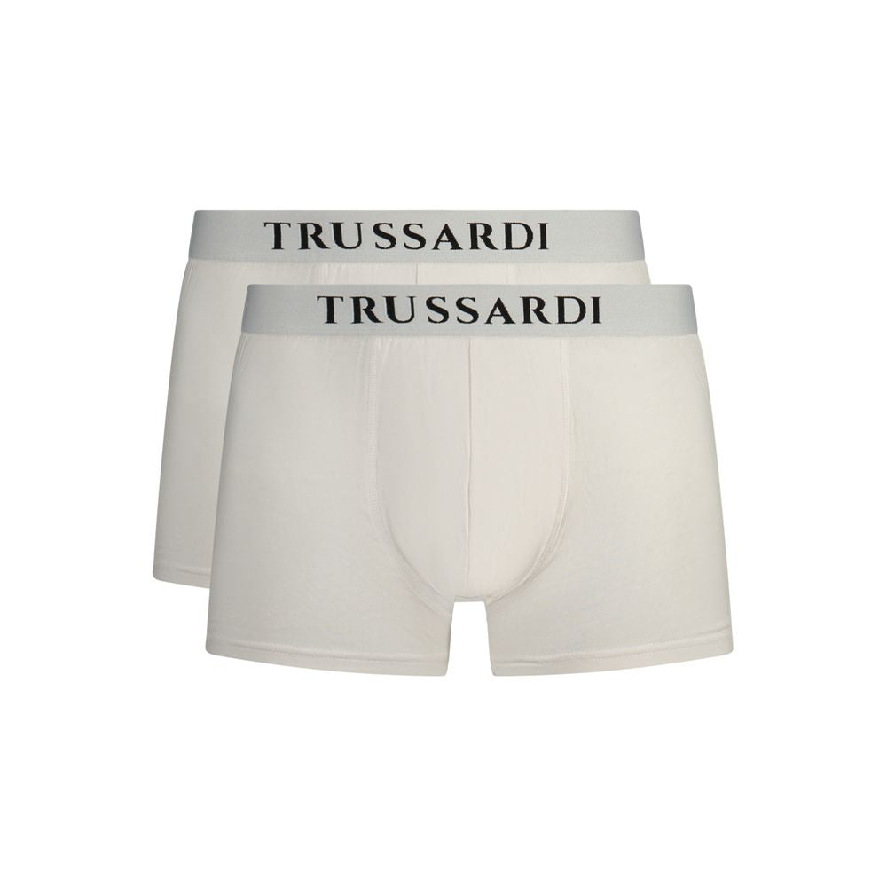 Trussardi Hvide Bomulds Herre Boxerundertøj