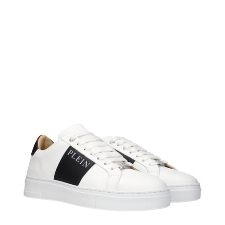 Philipp Plein White Leather Sneakers