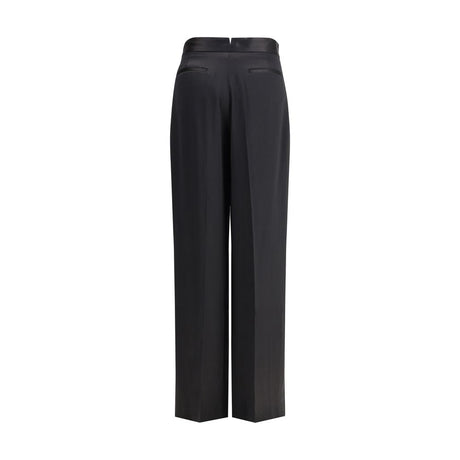 SA SU PHI Black Silk Casual Pants
